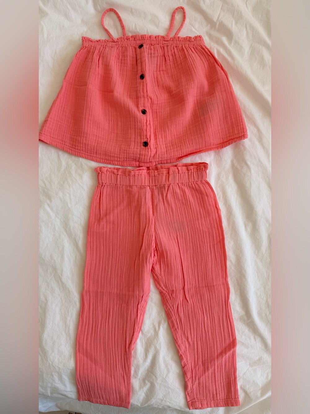 Button-Front Cami Swing Top and Pants Set for Toddler Girls